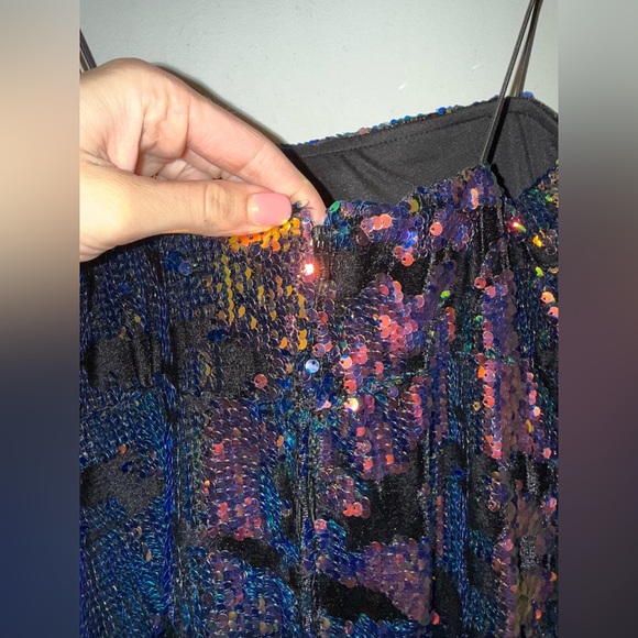 B Darlin Velvet Dress with Sequins - Picture 5 of 7